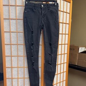 Old Navy Black Distressed Skinny Jeans